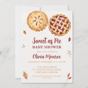 Invitation Douce comme une Tarte Baby Shower Automnal Aquarel
