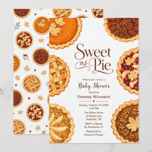 Invitation Douce comme une tarte Baby Shower d'automne