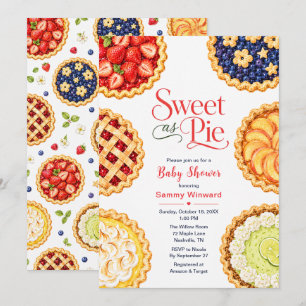 Invitation Douce comme une tarte Baby Shower d'été