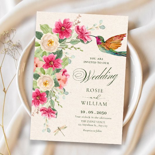 Invitation Douce composition florale élégante de mariage