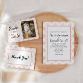 Invitation Douce Damassé Rose Pêche