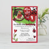 Invitation douce d'anniversaire de coccinelle (Debout devant)