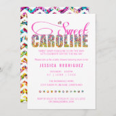 Invitation douce de baby shower de Caroline de (Devant / Derrière)