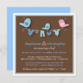 Invitation douce de baby shower de couples de (Devant / Derrière)