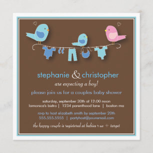 Invitation douce de baby shower de couples de