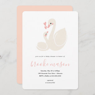Invitation douce de baby shower de cygne