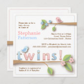 Invitation douce de baby shower de fille de garçon (Devant / Derrière)