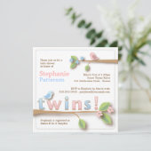 Invitation douce de baby shower de fille de garçon (Debout devant)