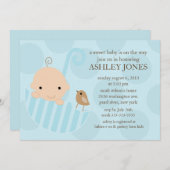 Invitation douce de baby shower de garçon de (Devant / Derrière)