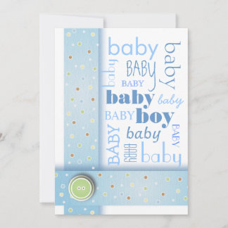 Invitation douce de baby shower de ruban bleu de