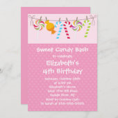 Invitation douce de fête d'anniversaire de coup de (Devant / Derrière)