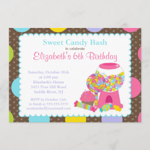 Invitation douce de fête d'anniversaire de fille