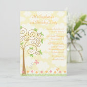 Invitation douce de fête d'anniversaire de jardin (Debout devant)