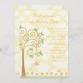 Invitation douce de fête d'anniversaire de jardin (Devant / Derrière)