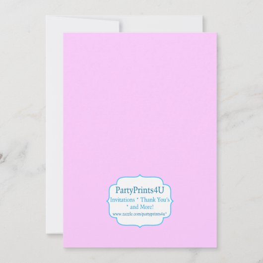 Invitation douce de fête d'anniversaire de lucette (Dos)