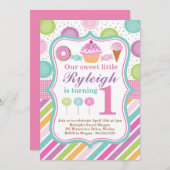 Invitation douce de fête d'anniversaire de magasin (Devant / Derrière)