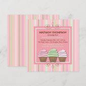 Invitation douce de fête d'anniversaire de petit (Devant / Derrière)