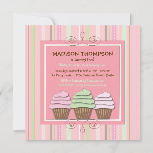 Invitation douce de fête d'anniversaire de petit (Devant)