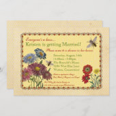 Invitation douce de Fête de la mariée d'abeille (Devant / Derrière)