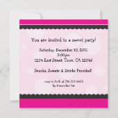 Invitation douce de partie de sucrerie et de petit (Dos)