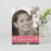 Invitation douce de Quinceanera de papillons (Debout devant)