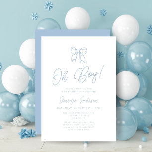 Invitation Douce Douce Berceau Bleu Garçon Baby Shower
