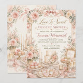 Invitation Douce Douche de Dessert d'Amour (Devant / Derrière)
