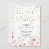 Invitation Douce douche de mariée bulles brunch aquarelle flo (Devant)