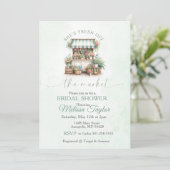 Invitation Douce douche nuptiale fraîche du marché (Debout devant)