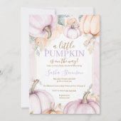 Invitation Douce eau-forte de citrouille violette pour une ba (Devant)