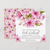 Invitation Douce eau printemps floraison de cerisier mariage (Devant / Derrière)
