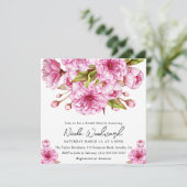 Invitation Douce eau printemps floraison de cerisier mariage (Debout devant)