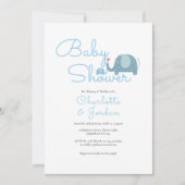 Invitation Douce Éléphants à Points Bébé Shower / Sprinkle (Devant)