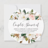Invitation Douce et blanche Mariage de couples de fleurs magn (Devant)