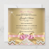 Invitation Douce et Fabuleuse Chevron Anniversaire en Or Rose (Dos)