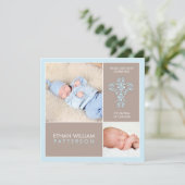 Invitation douce et moderne de bébé de baptême (Debout devant)