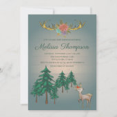 Invitation Douce Fée Animaux de la Forêt Naissance  (Devant)