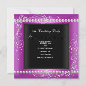 Invitation Douce Fête 16 ans Rose Blanc Perle Argentée 2 (Dos)