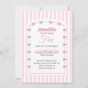 Invitation Douce Fête d'anniversaire de cinquième anniversair