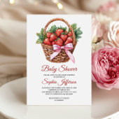Invitation Douce Fête de Bébé aux Fraises