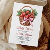Invitation Douce Fête de Bébé aux Fraises