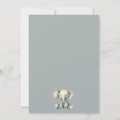 Invitation Douce Fête de Bébé Éléphant Petite Cacahuète (Dos)