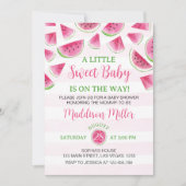 Invitation Douce Fête de Bébé Pastèque Rose (Devant)