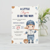 Invitation Douce Fête de Bébé pour Notre Petit Batteur de Bas (Debout devant)