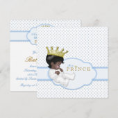 Invitation Douce Fête de Bébé Prince Ethnique (Devant / Derrière)