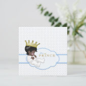 Invitation Douce Fête de Bébé Prince Ethnique (Debout devant)