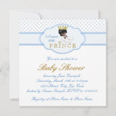 Invitation Douce Fête de Bébé Prince Ethnique (Dos)