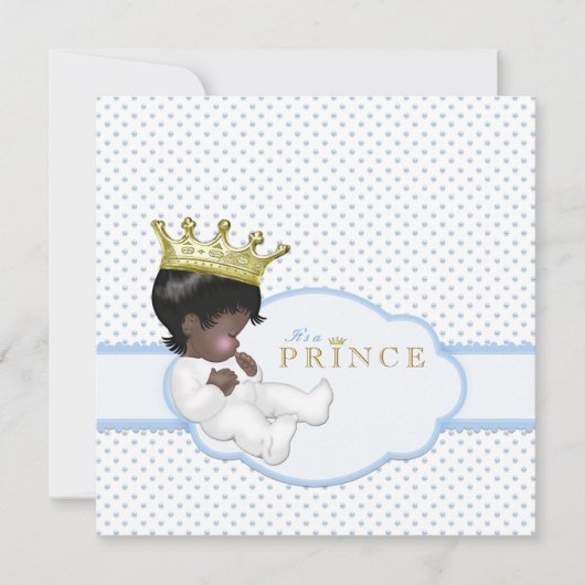Invitation Douce Fête de Bébé Prince Ethnique (Devant)