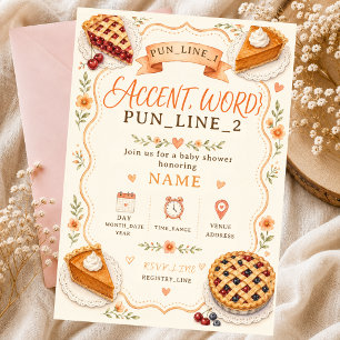 Invitation Douce Fête de Bébé Sweetie Pie Ruban Floral Cerise