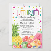 Invitation Douce Fête de Bébé Tutti Fruitti de Fruits d'Été (Devant)